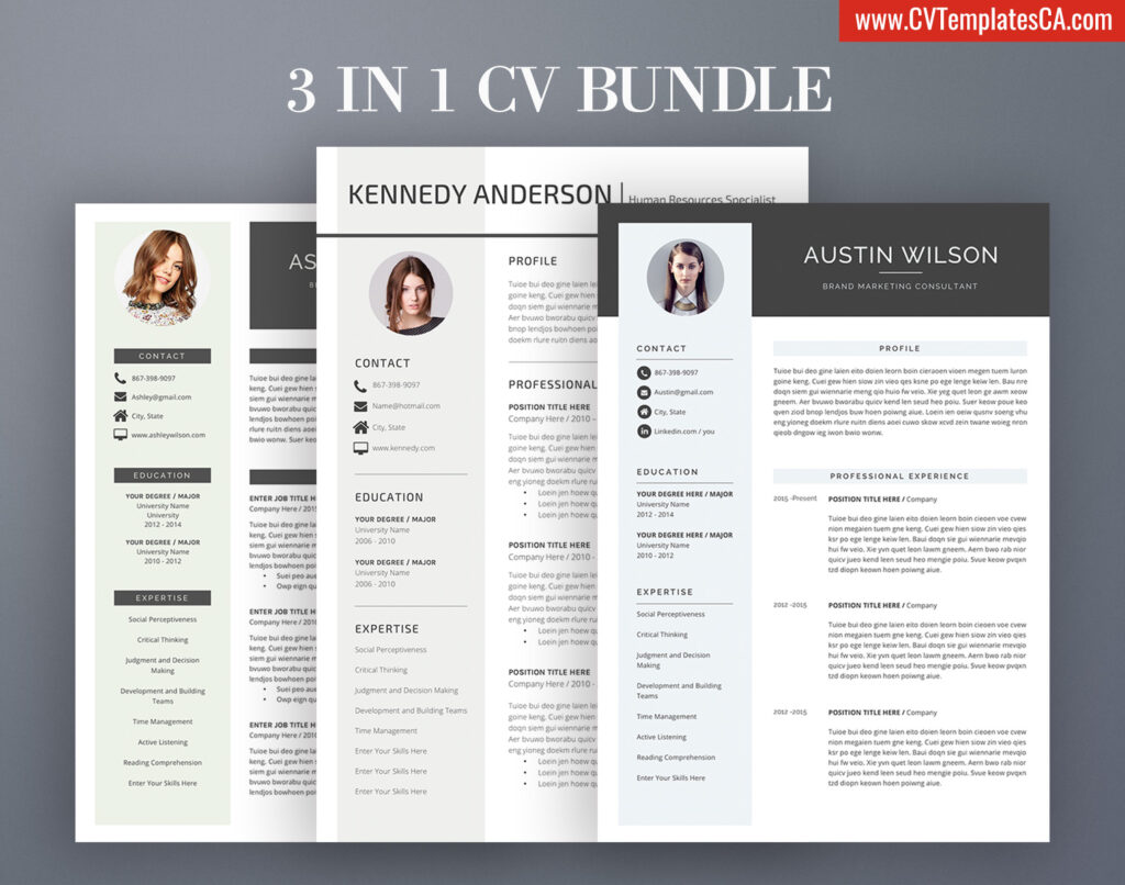 Modern CV Templates / Resume Templates for MS Word, Curriculum Vitae ...